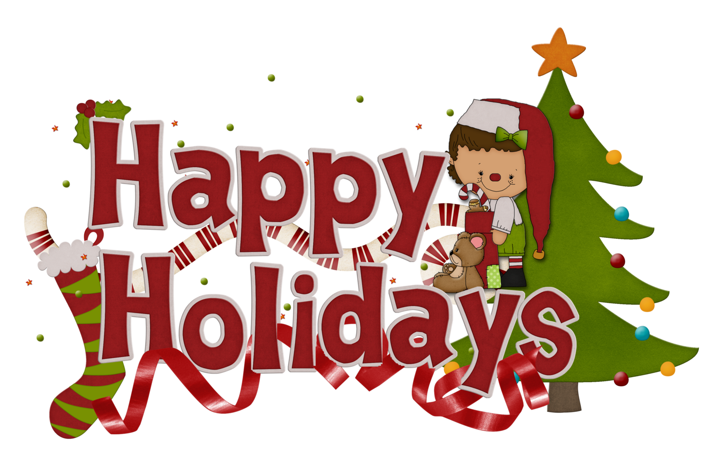 Happy Holidays Clip Art Free - Holiday Clipart For Free