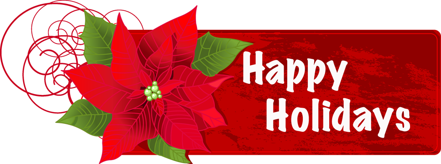 Happy Holidays Flower Banner Png