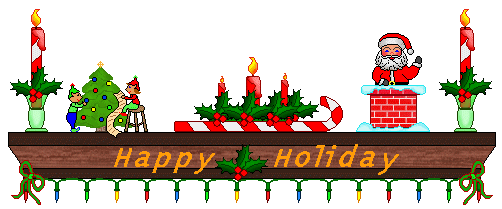 Happy holidays mantle clip art christmas mantle with happy holiday