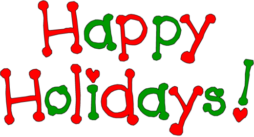 Happy Holidays Red And Green Text Clipart
