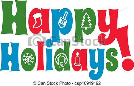 Happy Holidays with Icons - T - Clip Art Happy Holidays