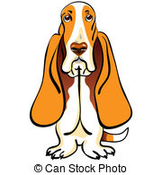 basset hound dog cartoon illu