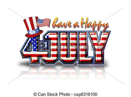 ... Happy July 4th White - Have a Happy 4th July graphic with.