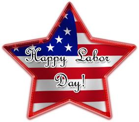 Happy labor day on a red whit - Free Labor Day Clip Art