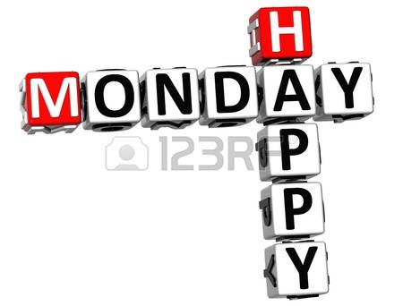 happy monday: 3D Happy Monday Crossword on white background