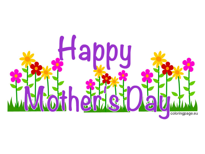 Mothers Day clip art with but