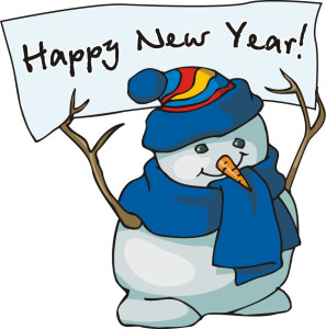 Happy new year snowman