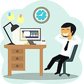 ... happy office worker ... - Office Worker Clipart