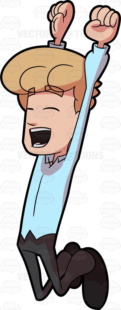 A very happy man celebrating  - Happy Person Clipart