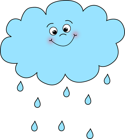 Happy Rain Cloud - Rainy Clipart