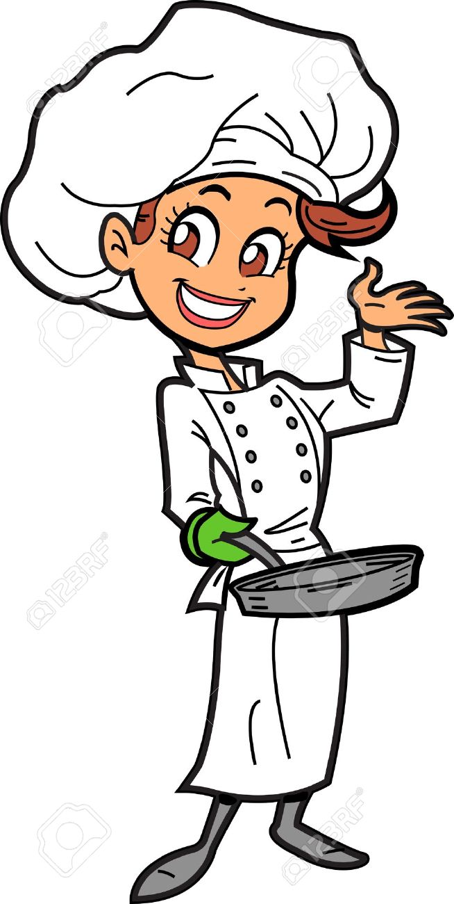 Happy Smiling Female Chef . - Female Chef Clipart