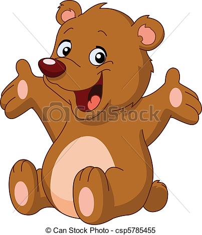 ... Happy teddy bear raising his arms