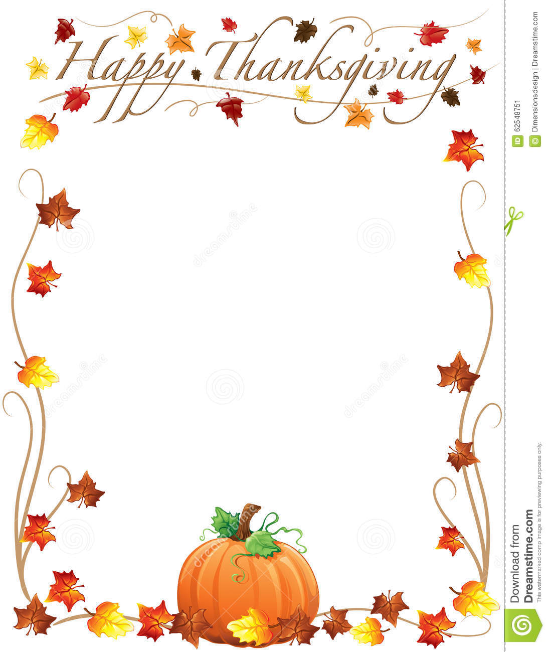 Happy Thanksgiving border with .