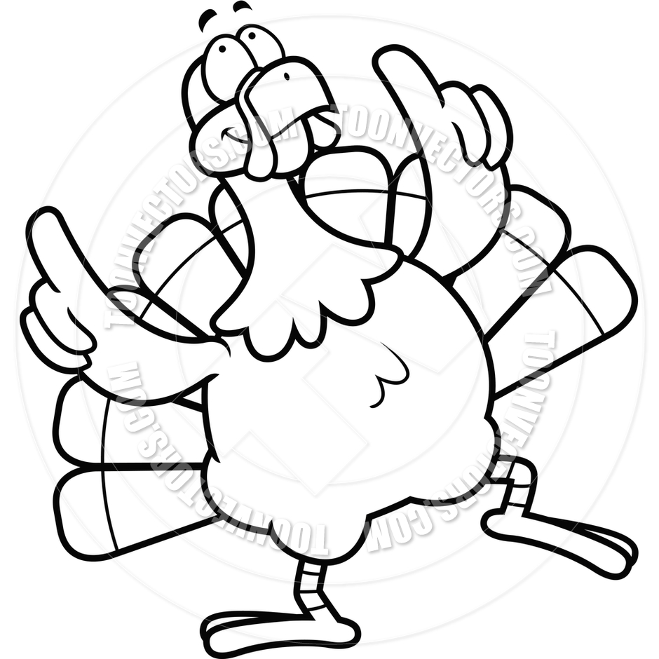 Happy Thanksgiving Turkey Cli - Black And White Turkey Clipart