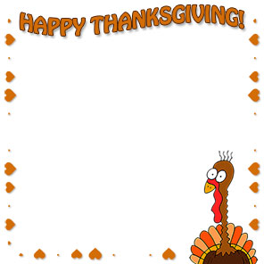 Happy Thanksgiving with heart - Thanksgiving Borders Clip Art Free