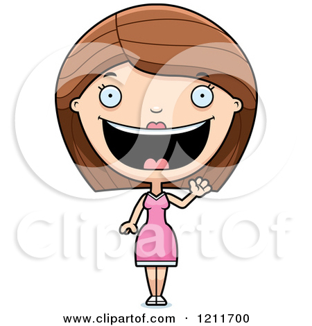 Happy Woman Waving by Cory Th - Happy Woman Clipart
