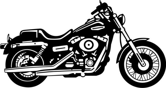 Harley davidson motorcycle clipart black and white