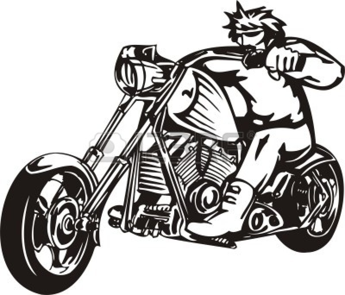 Motorcycle chopper clipart fr