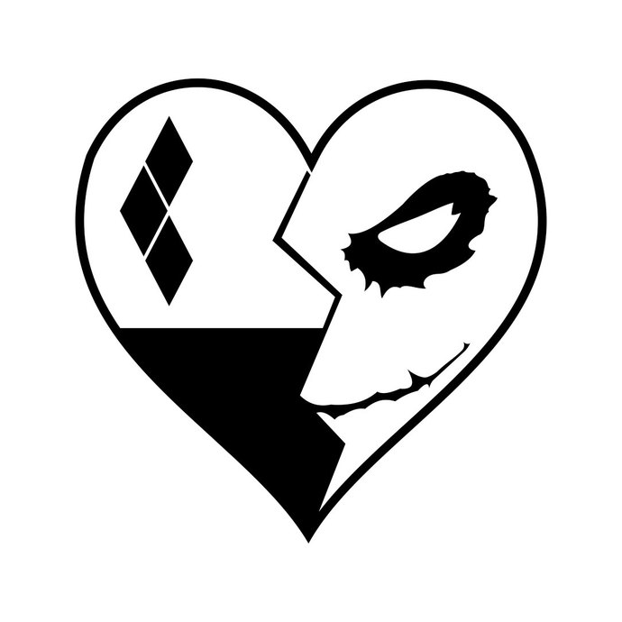 Joker and Harley Quinn Heart graphics design SVG DXF EPS Png Cdr Ai Pdf  Vector