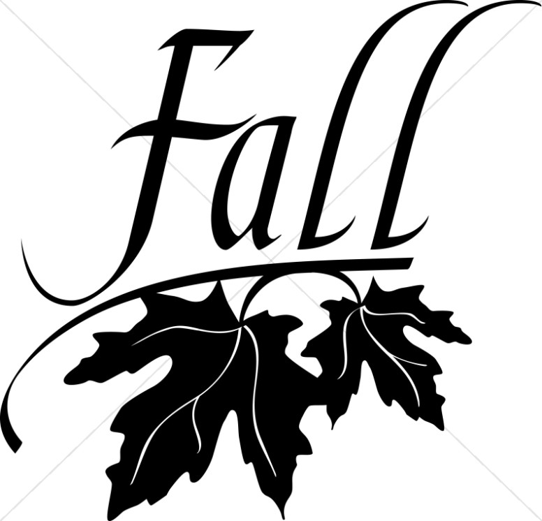 Fall Leaves Clip Art Black An