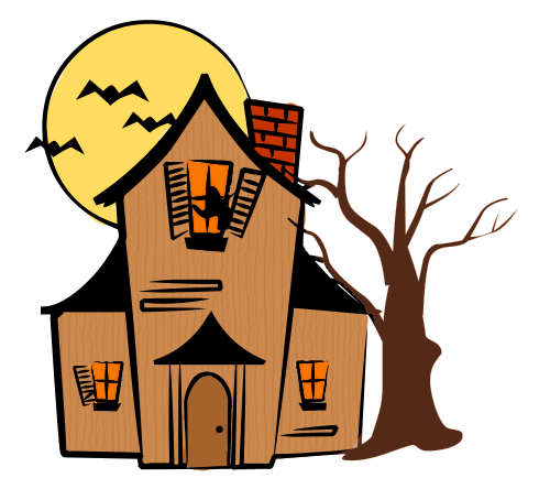Haunted House Color - Clipart Haunted House