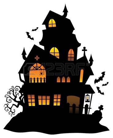 haunted house silhouette: .