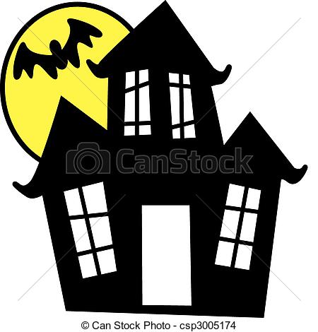 ... Haunted House - Vector illustration of haunted house in.