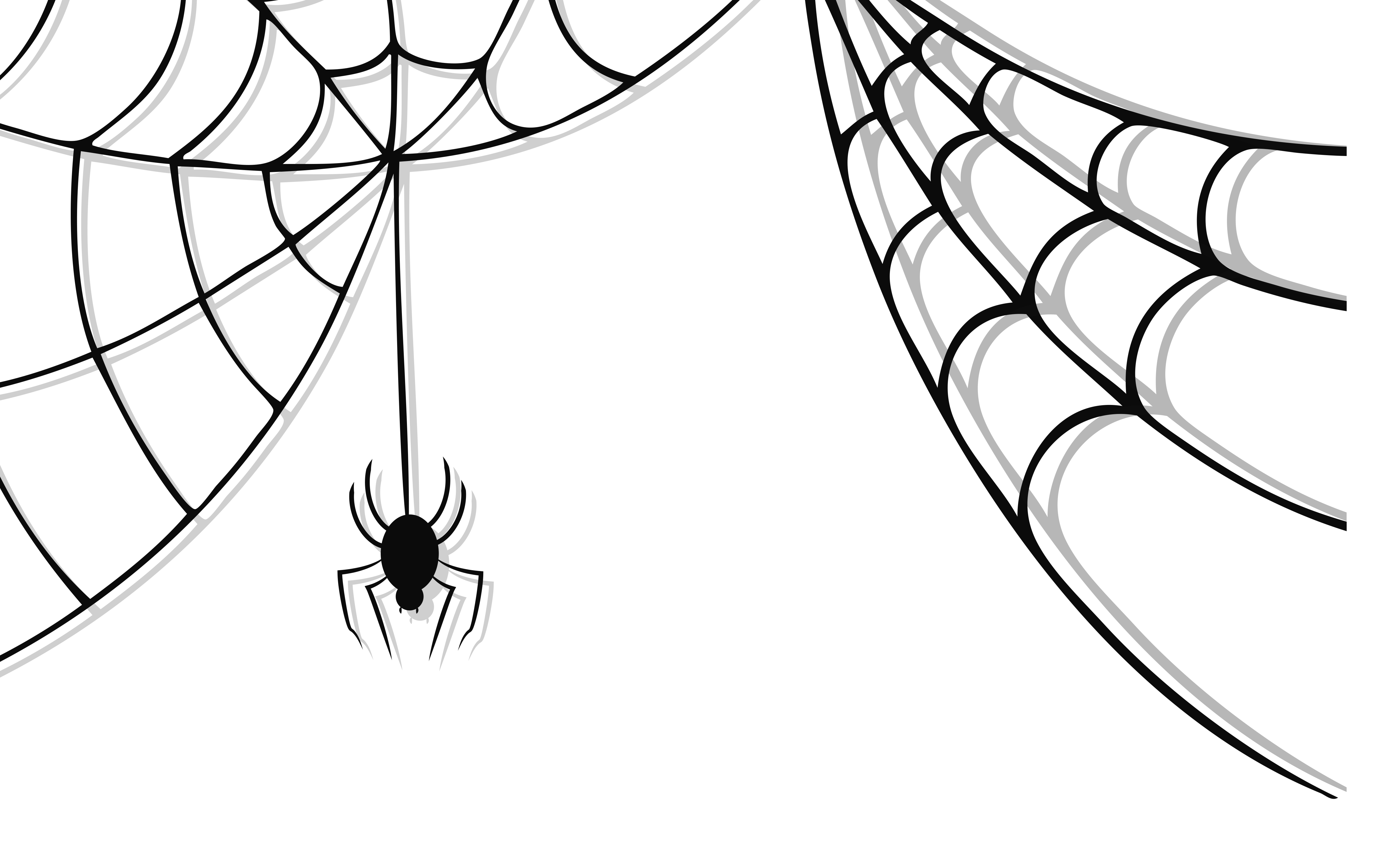 Haunted Spider and Web Clipart