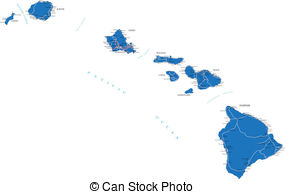 ... Hawaii map - Highly detailed vector map of Hawaii with... Hawaii map  Vector Clipartby ...
