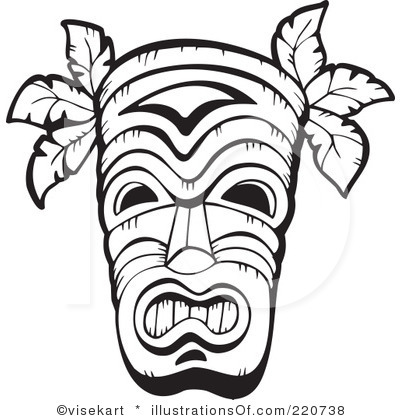 hawaiian tribal clip art black and white