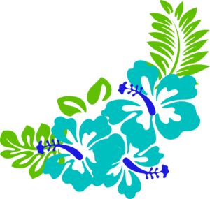 Hawaiian Flower Clip Art | Blue Green Tropical Flowers clip art - vector clip art online, royalty ... | Fleurs exotiques | Pinterest | Clip art, Flower and ...