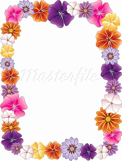 hawaiian flower border clip a