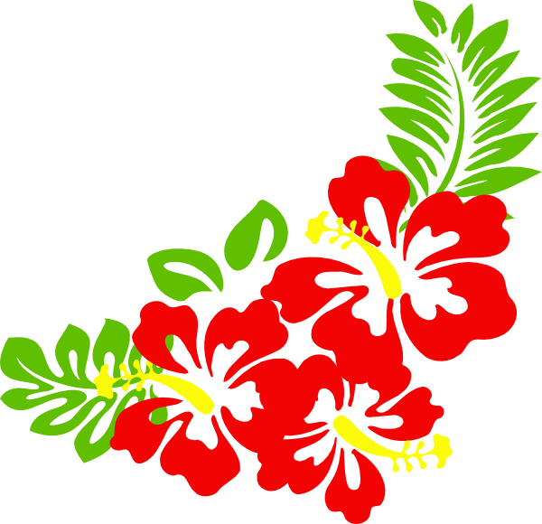 Hawaiian Flower Clip Art Bord - Tropical Flower Clip Art