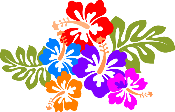 Hawaiian luau tiki flowers cl - Hawaiian Flowers Clip Art