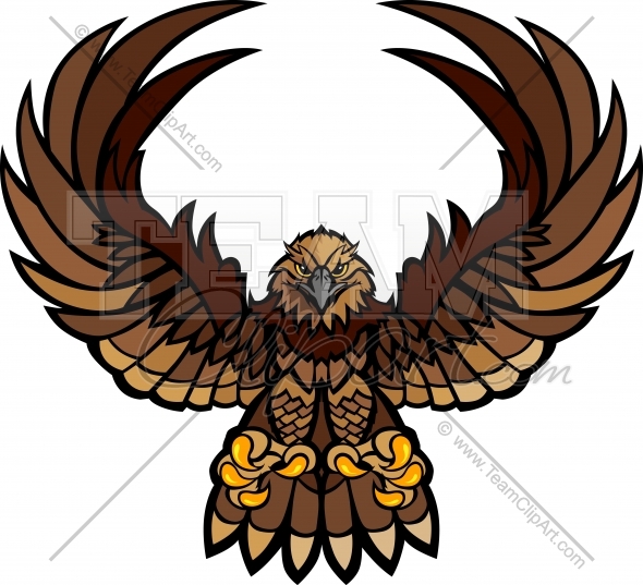 Hawk Wings And Claws Mascot Vector Clipart Image Team Clipart Com