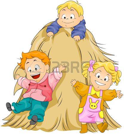 haystack: Children Playing in - Haystack Clipart