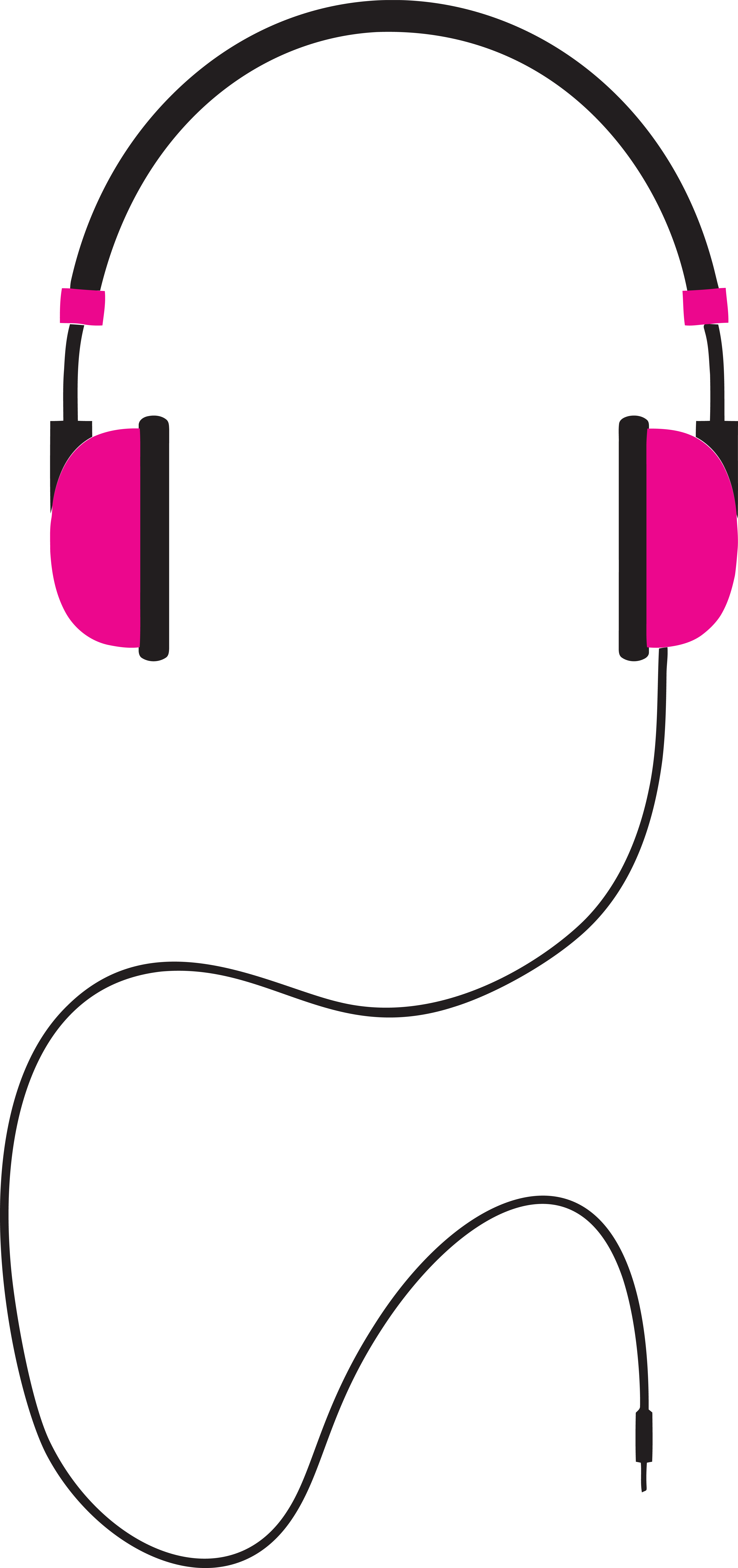 Free Clipart Of A pair of pink headphones #00012129 .