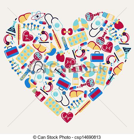 Health Care Icons In The Shape Of Heart Csp14690813 Search Clipart