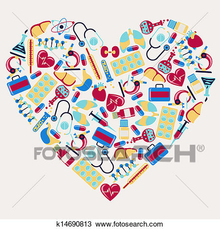 Clipart - Medical and health care icons in the shape of heart ClipartLook.com Fotosearch -