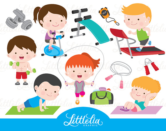 Gym clipart - exercise clipart - health clipart - 16078 from  LittleLiaGraphic on Etsy Studio