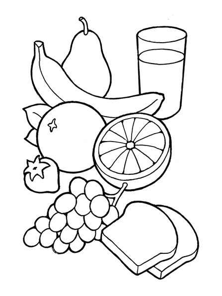 healthy food clipart black - Black And White Food Clipart
