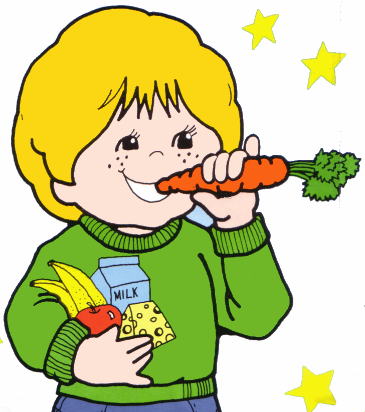 kids eating snack clipart