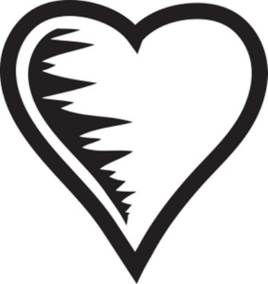 heart clipart black and white - Black Heart Clipart