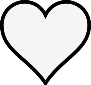heart outline clipart black and white