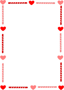 Heart And Candy Border Clip A - Valentine Border Clip Art Free