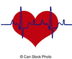 ... Heart and heartbeat backg - Heart Beat Clipart