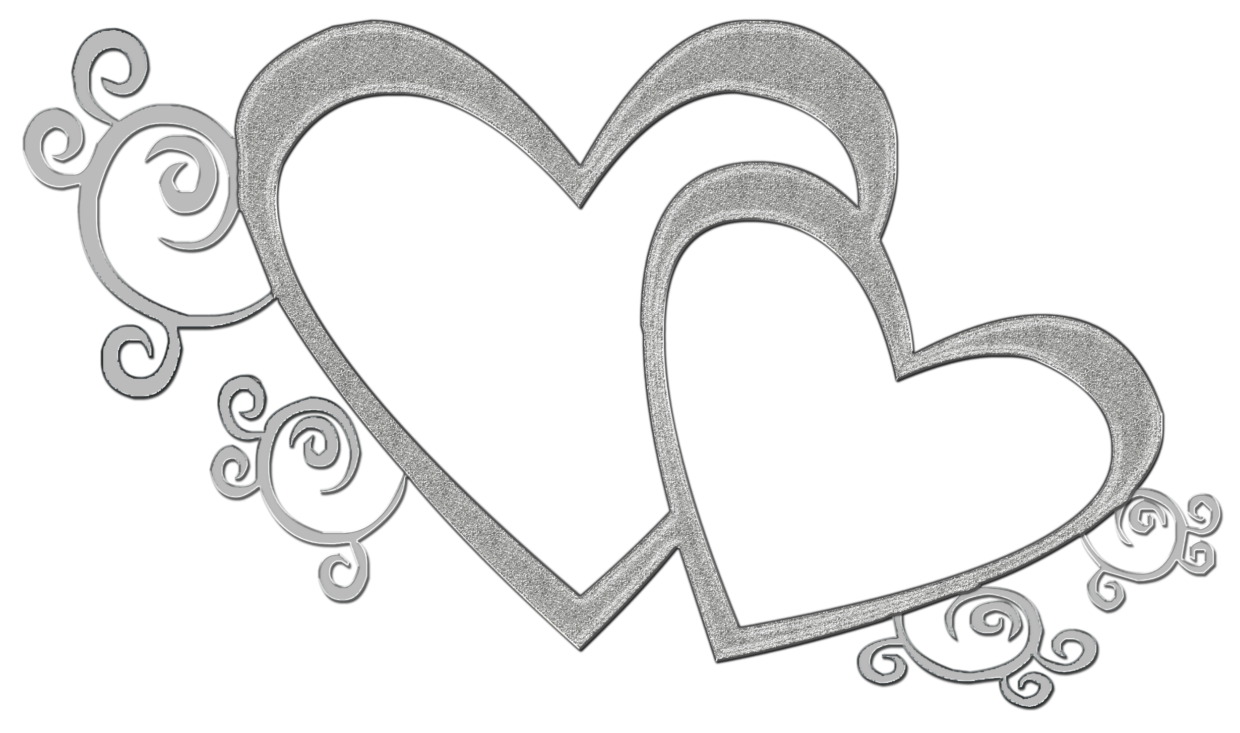 Heart black and white double heart clipart black and white