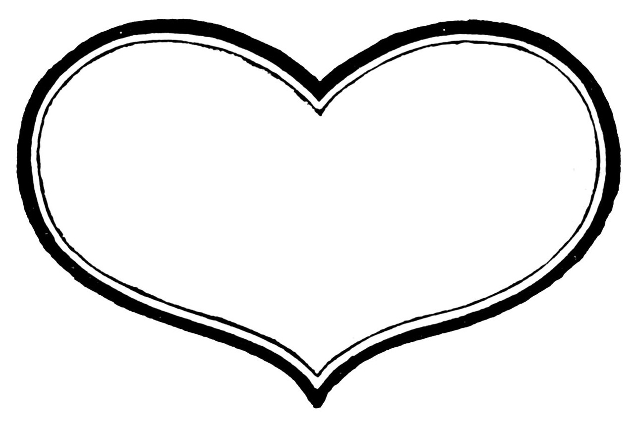 Heart black and white heart b - Black And White Heart Clip Art