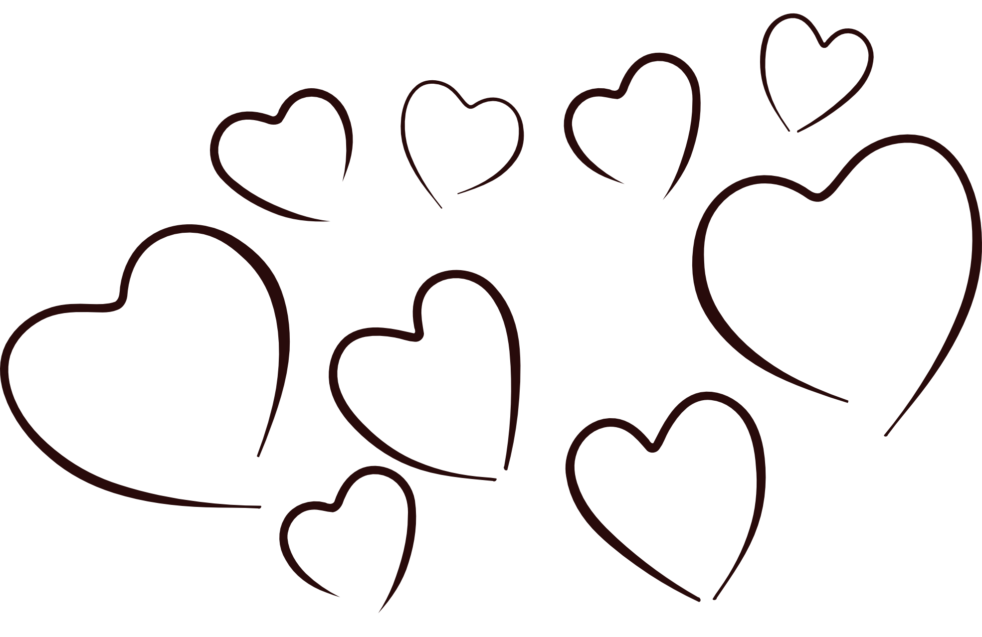 Heart black and white row of hearts clipart black and white