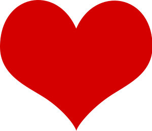 A red heart clip art image